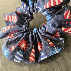 Dark navy blue with red and blue fireworks